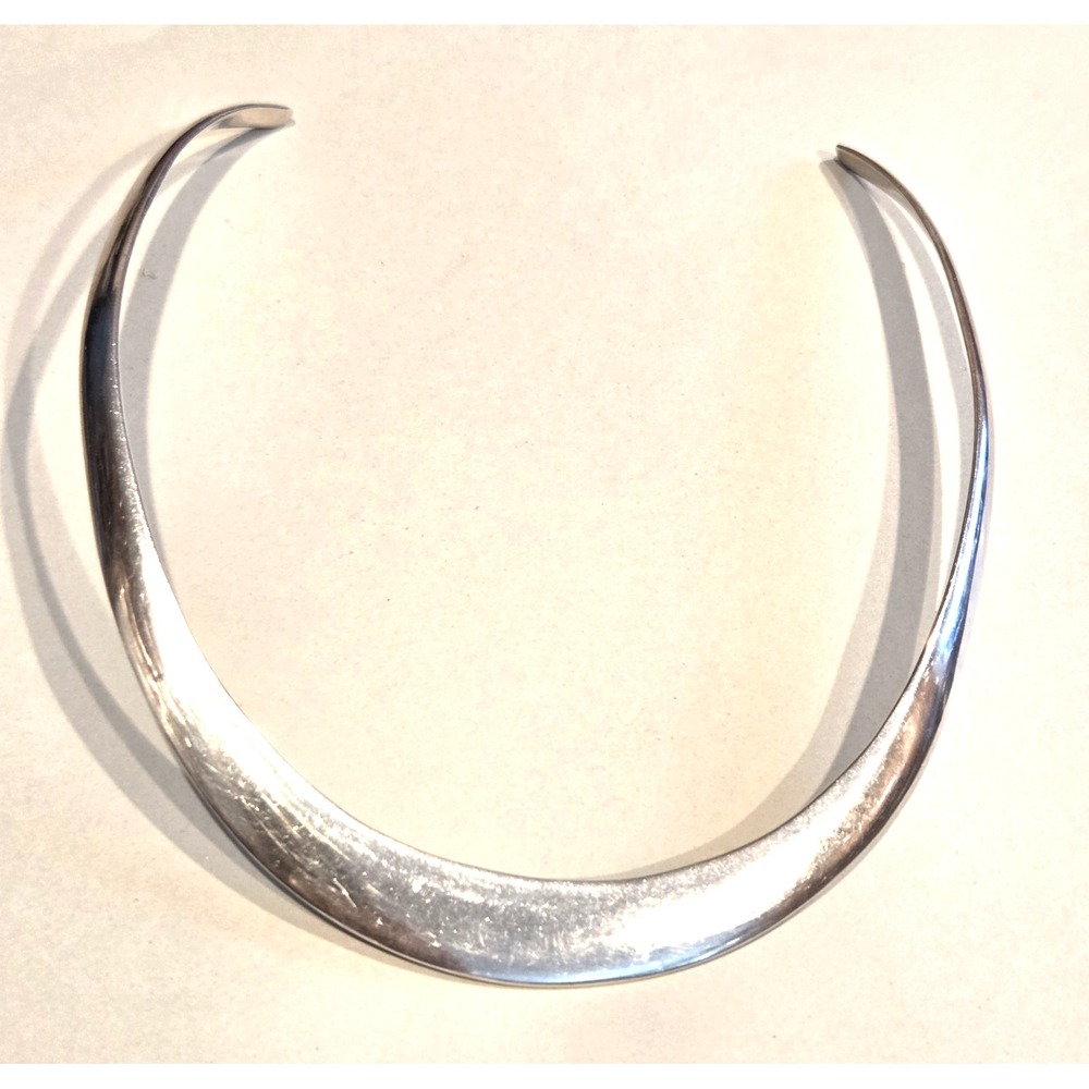 Vintage Mexico 925 Sterling Silver Modernist Torque Collar Necklace 40g TH-90?